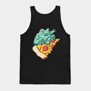 A frog skating a pizza slice Tank Top